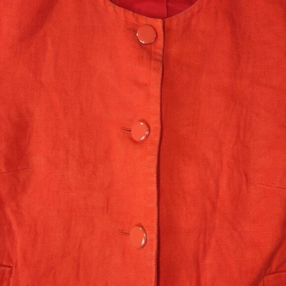 Talbots Women's 8 Vintage Vibrant Orange Old Money Church Popover Classic Jacket - Picture 7 of 10